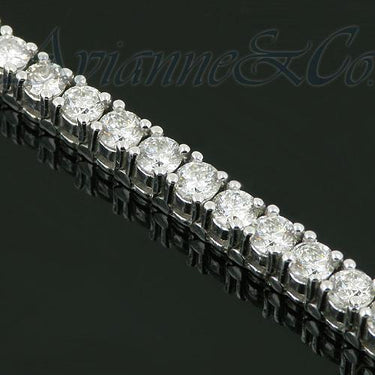 14K White Solid Gold Womens Diamond Tennis Bracelet 6.23 Ctw